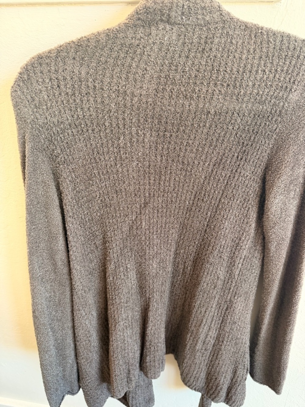 Barefoot Dreams Women's Open-Front Shawl Collar Cardigan - Taupe Gray 0131 - Picture 2 of 2